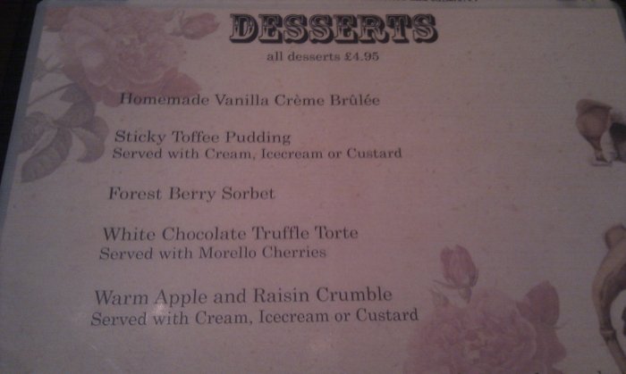 Betsy's desserts all under a fiver