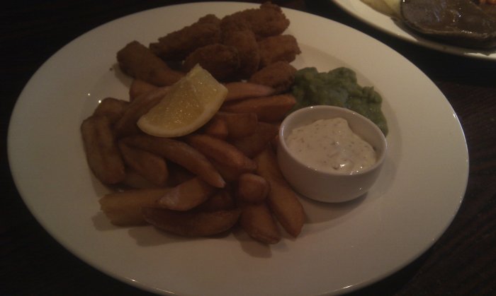 Scampi & chips at The Railway