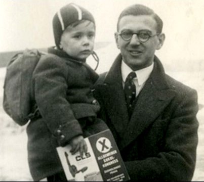 Nicholas Winton with a rescued child courtesy of Yad Vashem The Holocaust Martyrs and Heroes Remembrance Authority