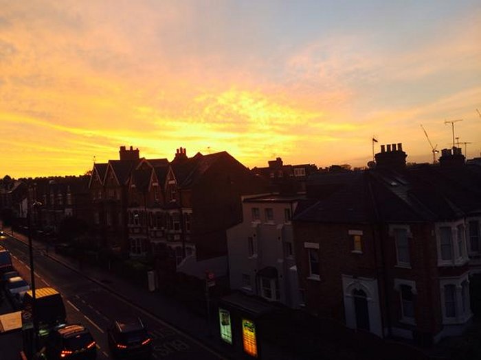 Stunning sunrise over Mill Lane this morning. Feeling blessed, via @dalzette