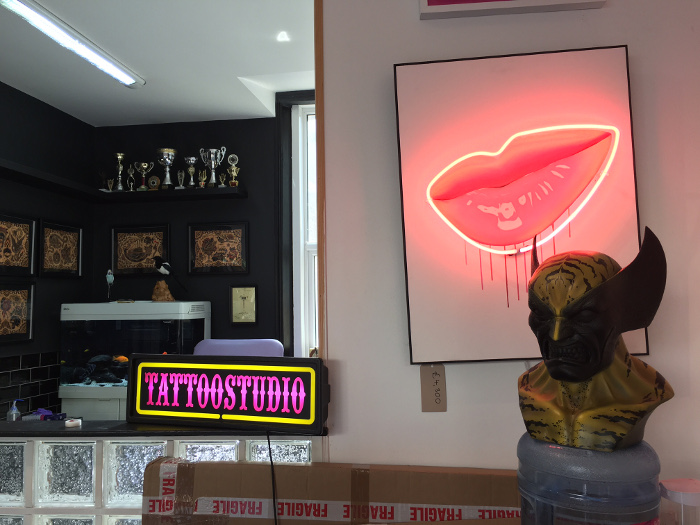 And inside the store, art and tattoos.