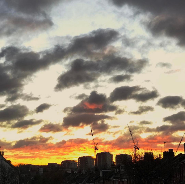 Dramatic skies over West Hampstead. Image from Instagram, Cyberdonkey