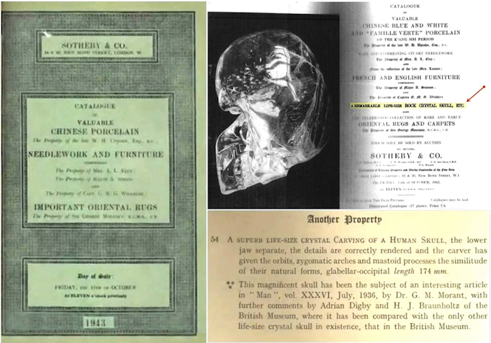 Skull in Sotheby's Catalogue 15 Oct 1943