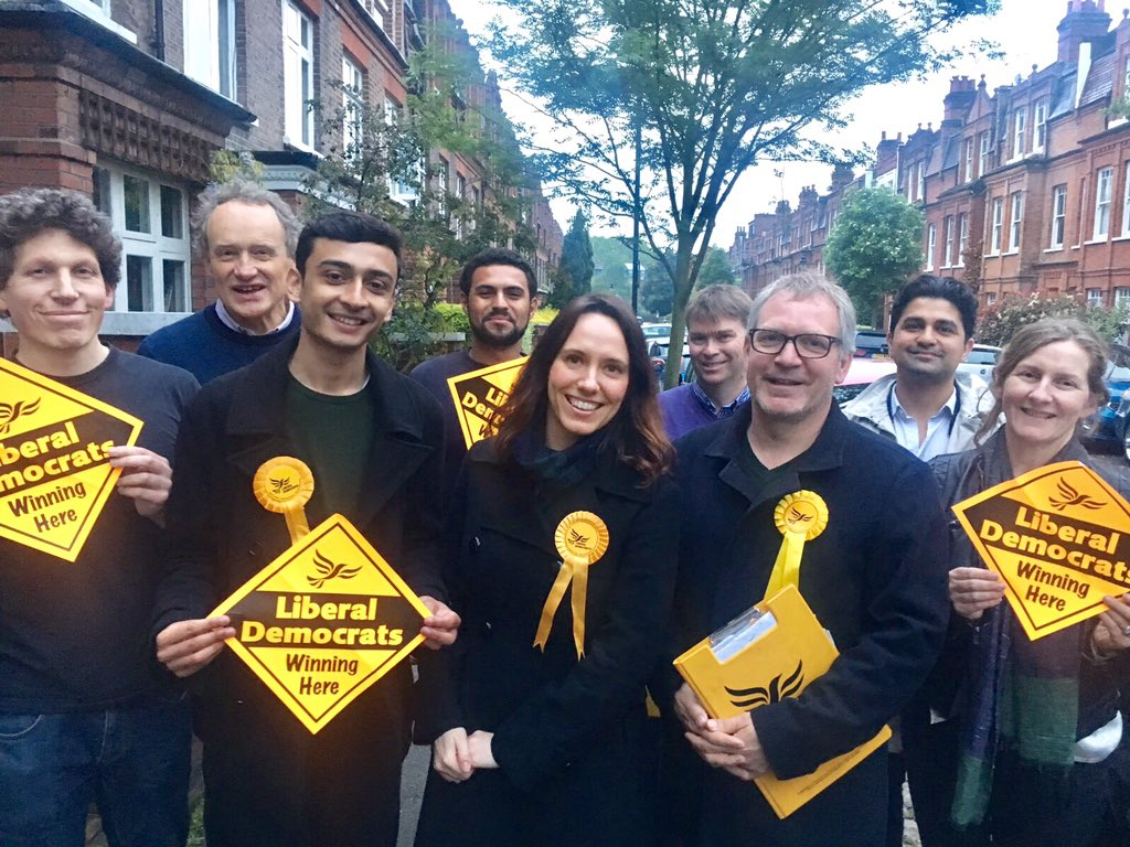 Kirsty and Lib Dem activists out on the campaign trail