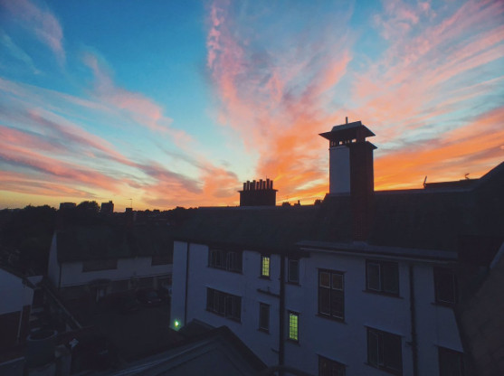 An amazing sunset over Whampstead spotted by @lironada
